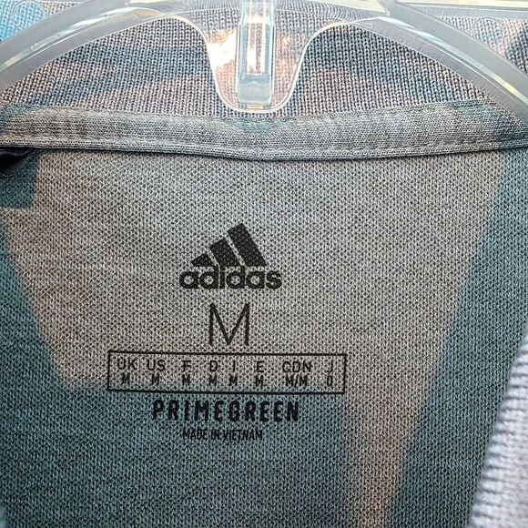 Adidas Gray Polo Shirt Casual Knit Mens Medium - Picture 3 of 3